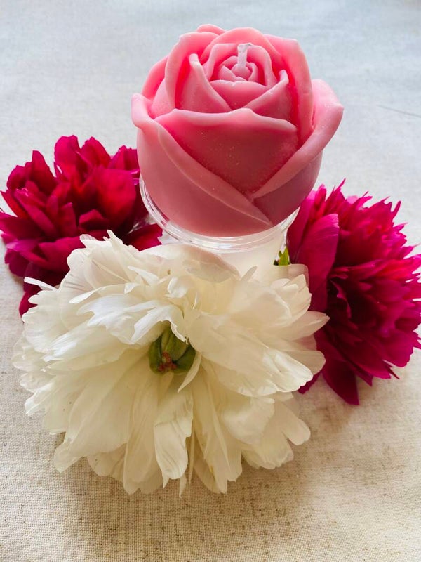 Bougie en forme de rose