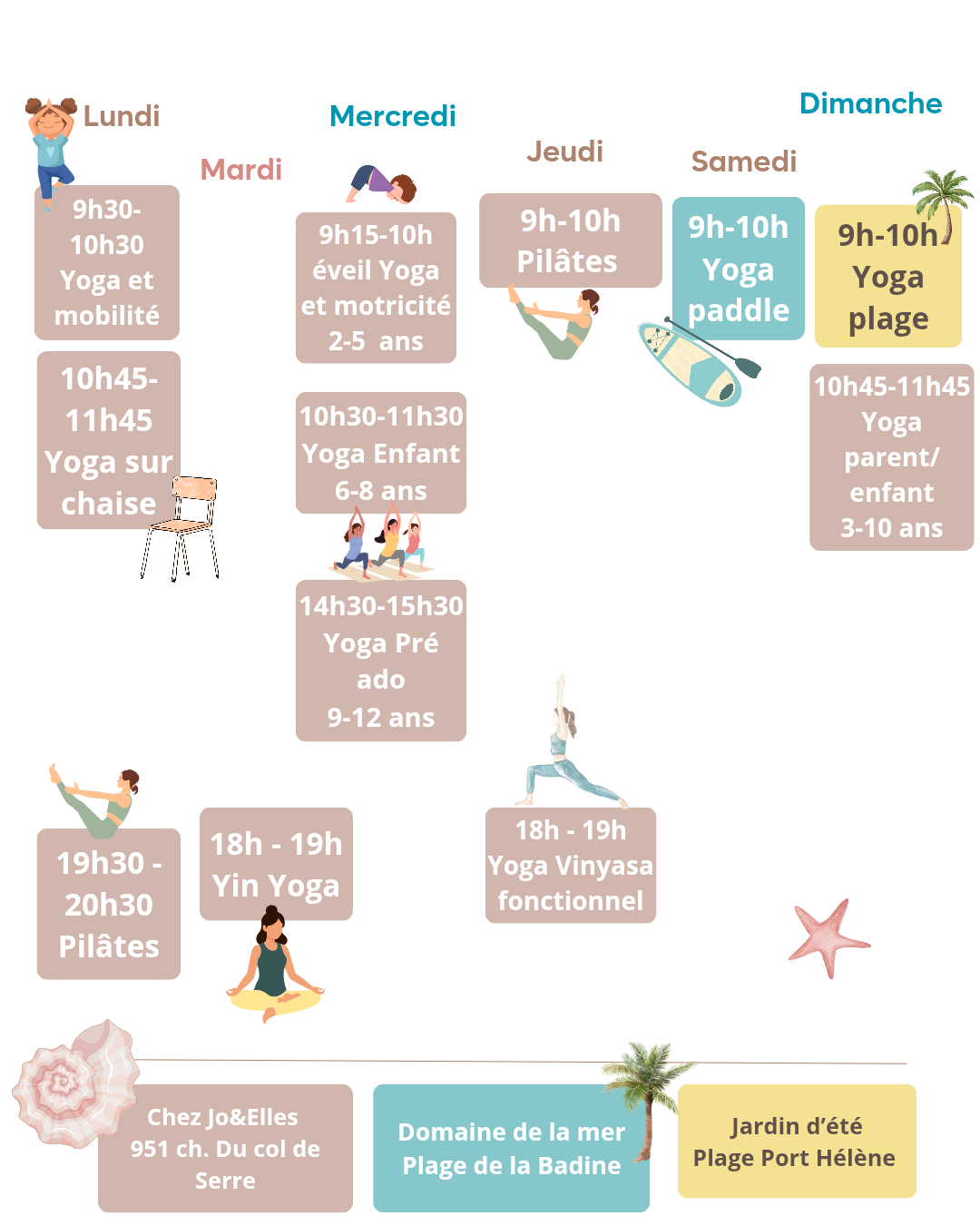 planning yoga pilâtes 2026 2027