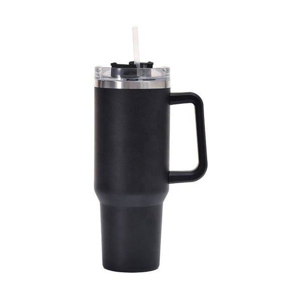 40oz Thermal Stainless Steel Tumbler with Straws Vacuum Flask Insulated Portable Cup