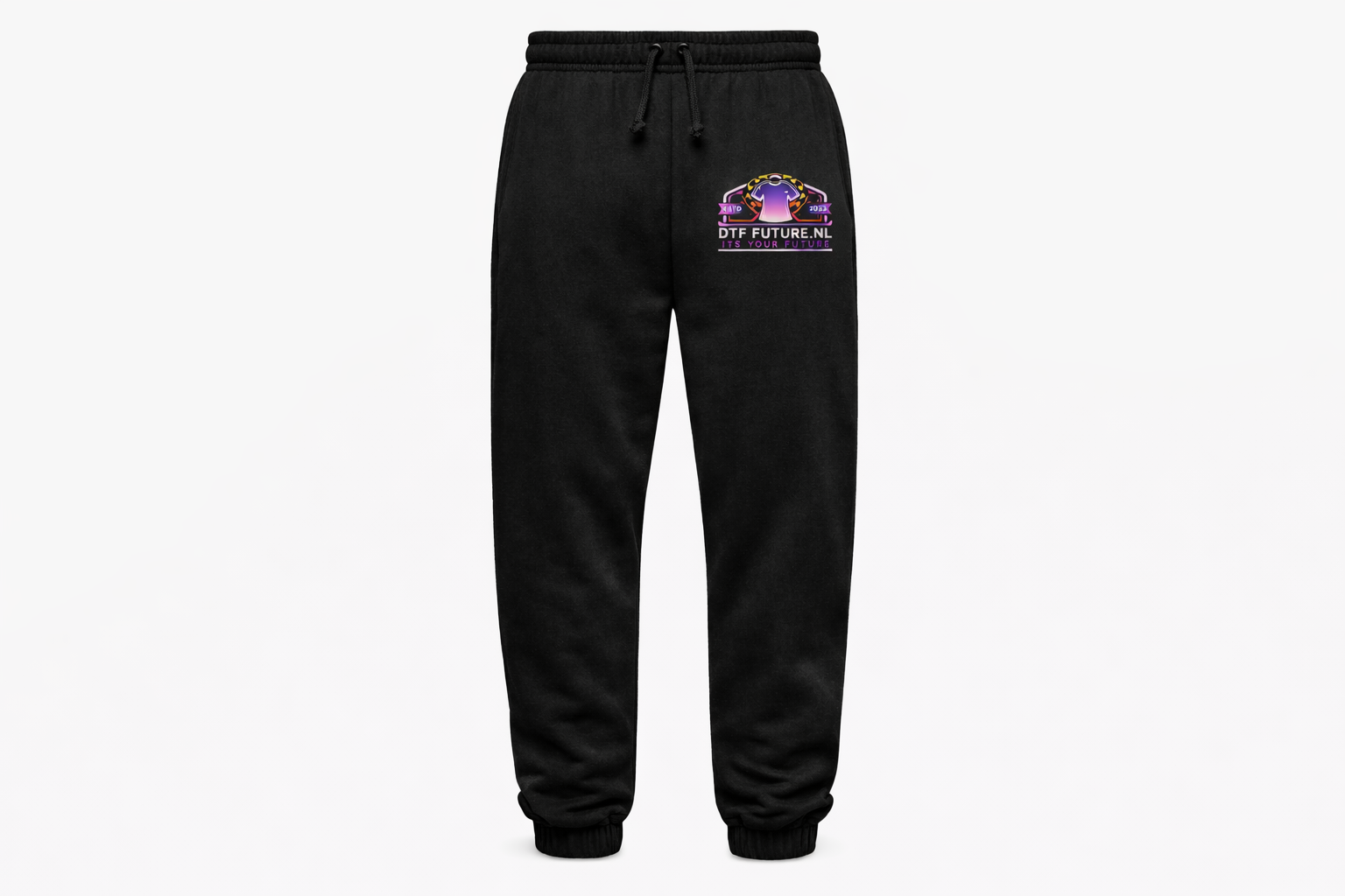 jogging broek bedrukt met eigen logo op voor kant