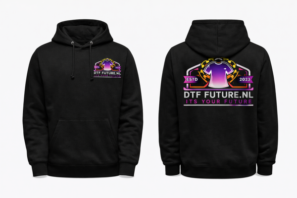 hoodie met capuchon bedrukt met eigenlogo borst en rug