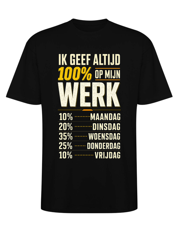 ik geef  altijd 100% op mijn werk