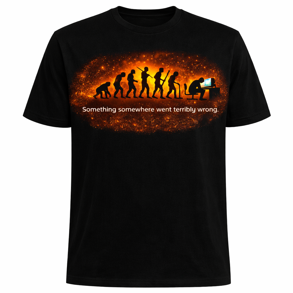 t-shirt something somewhere went terribly wrong