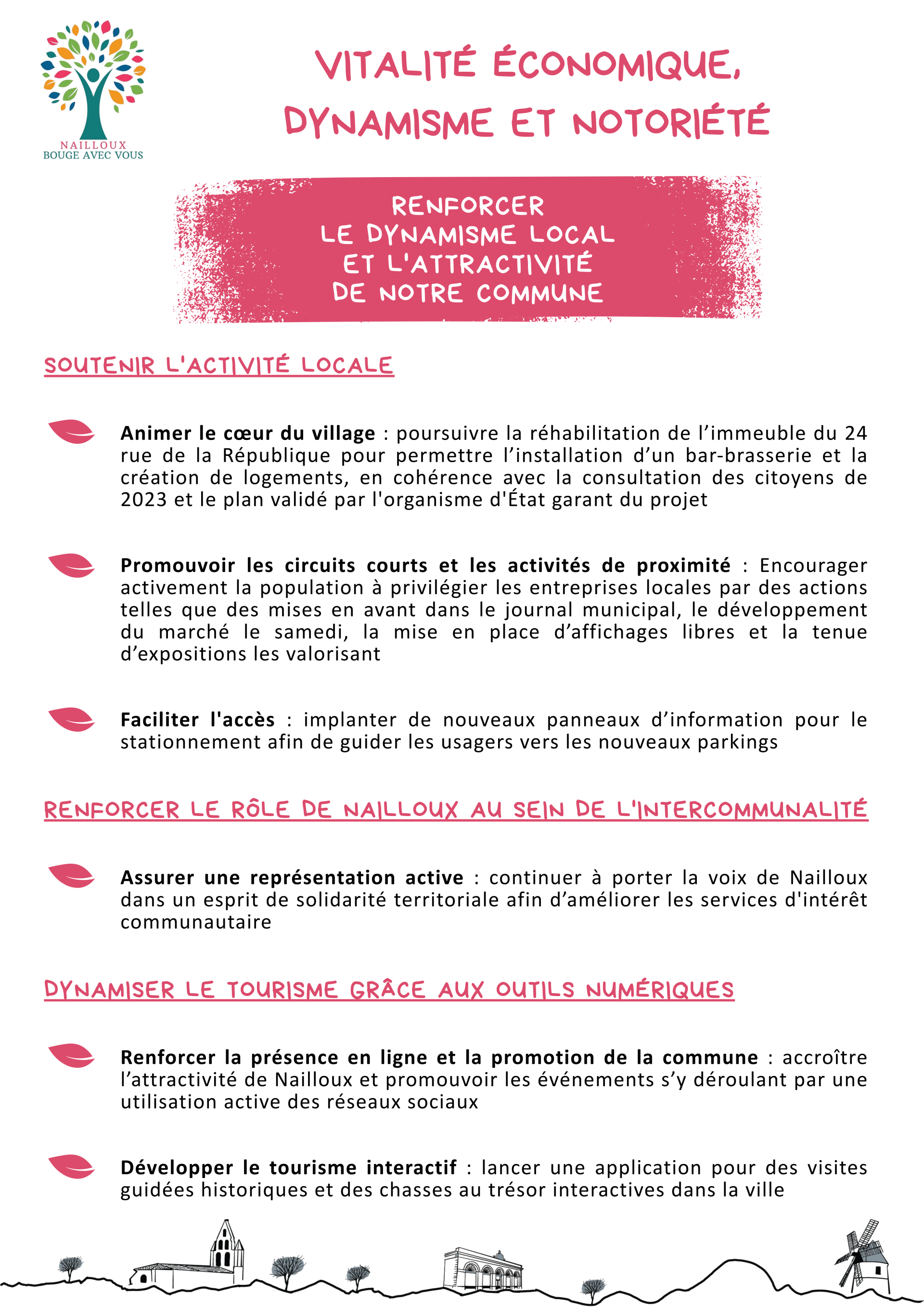 Projet (Lison Gleyses, candidate aux municipales de Nailloux 2026) Vitalité économique, dynamisme et notoriété de Nailloux : renforcer le dynamise local et l’attractivité de notre commune