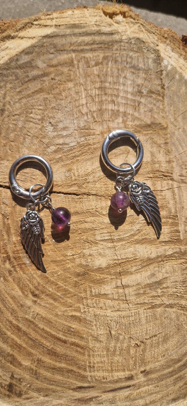 Charm's Bottines en Fluorine violette et Ailes