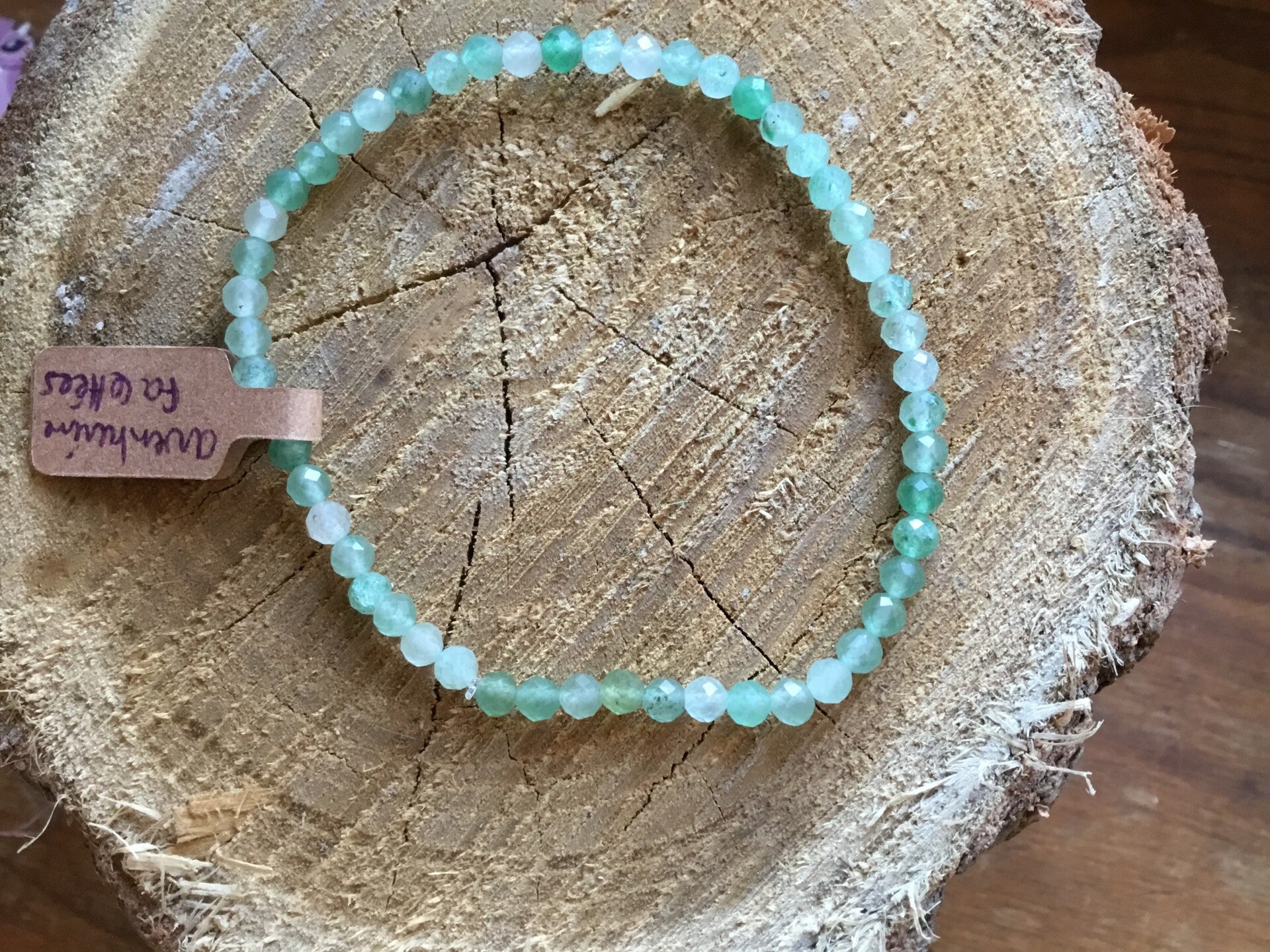 Bracelet perle facettées aventurine verte homme