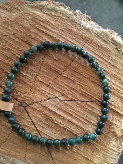Bracelet boule en agate mousse