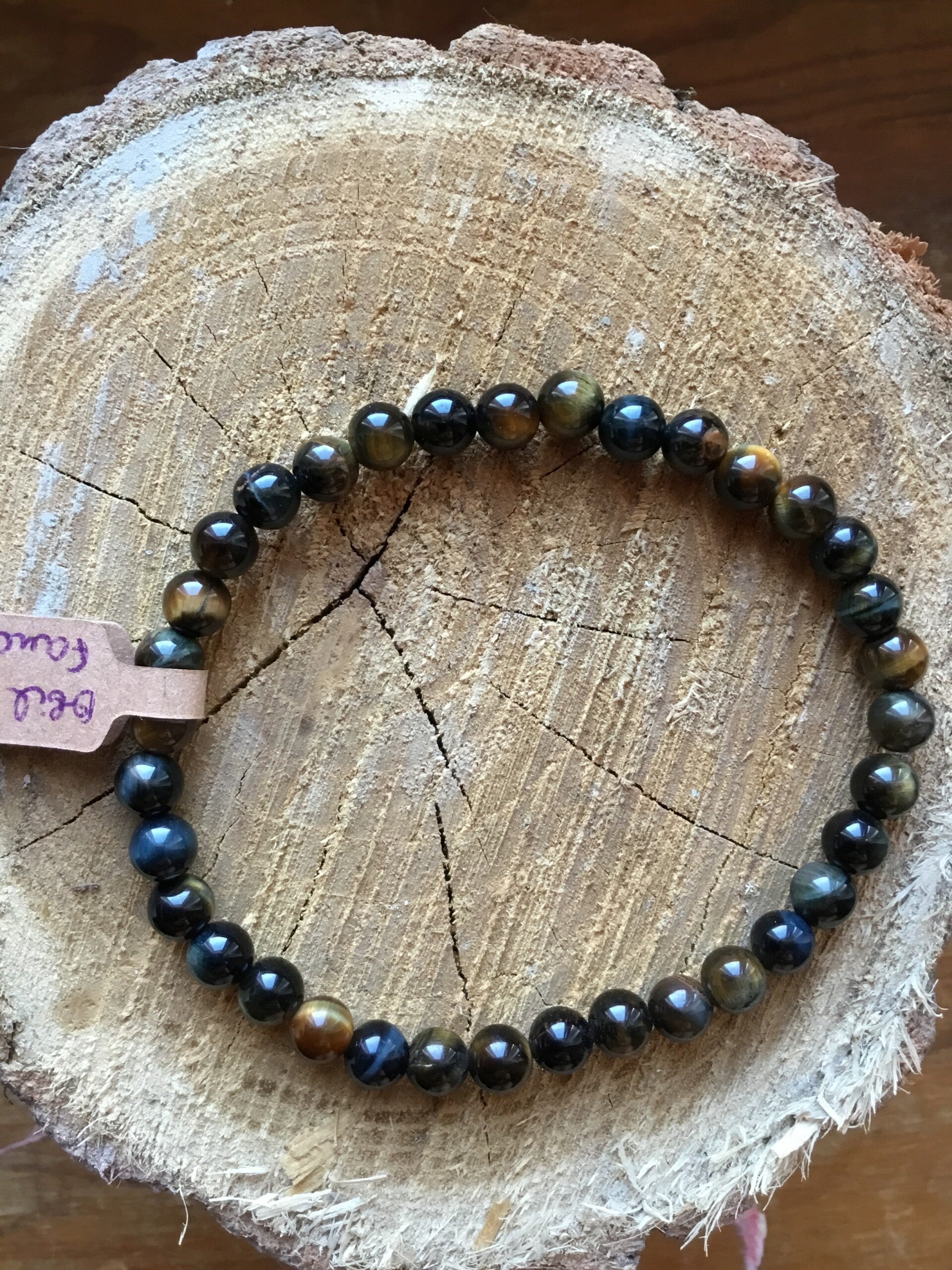 Bracelet boule œil de faucon homme