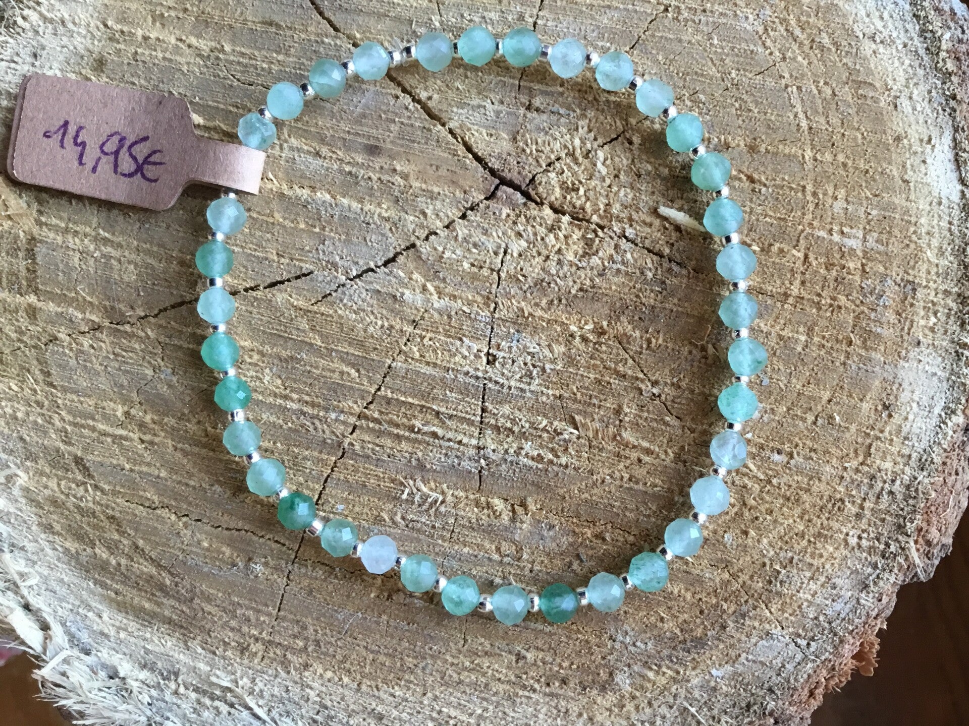 Bracelet perles facettées aventurine verte femme