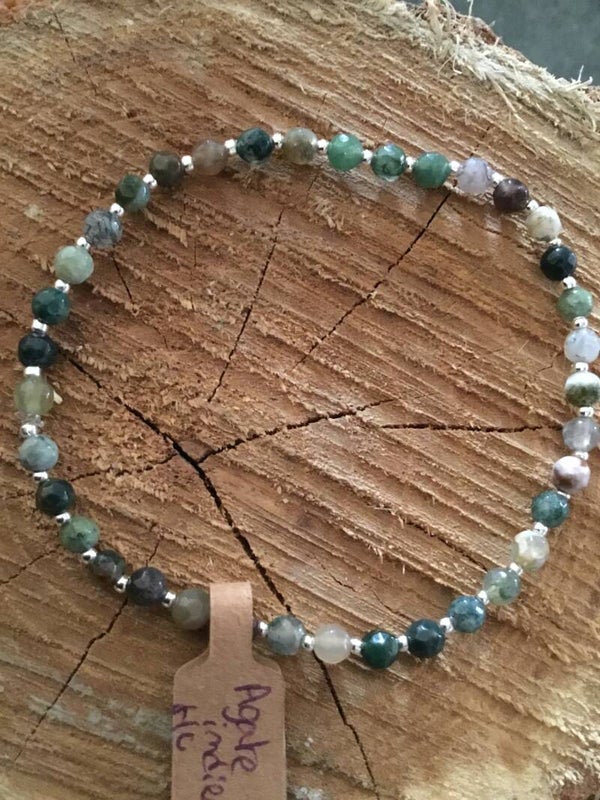 Bracelet agate indienne facettées homme