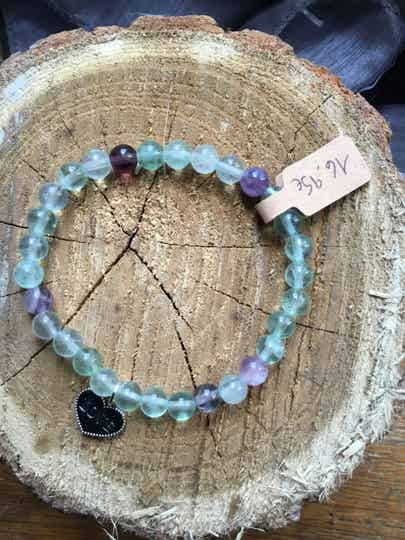 Bracelet boules fluorite multicolore