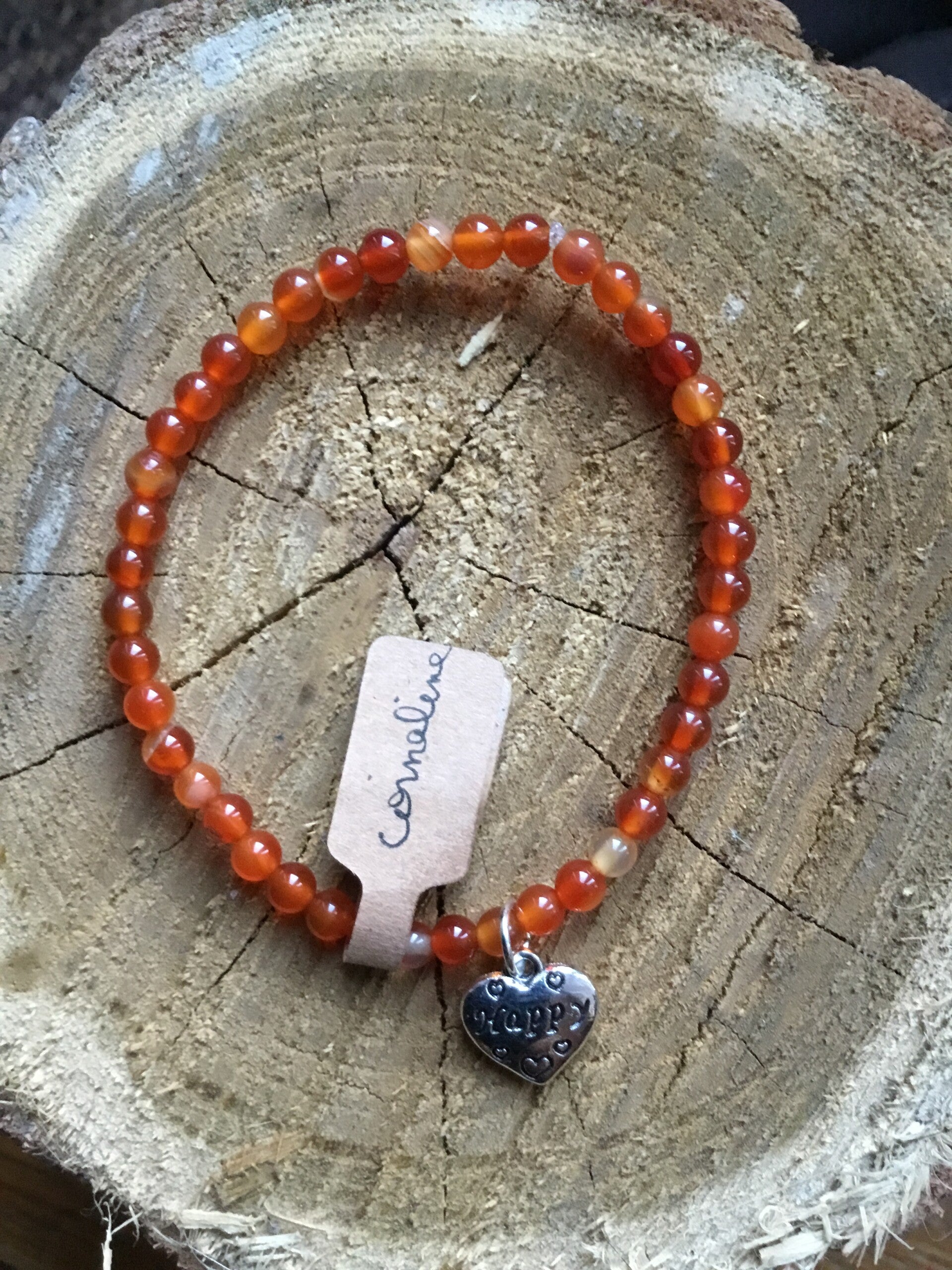 Bracelet boule cornaline