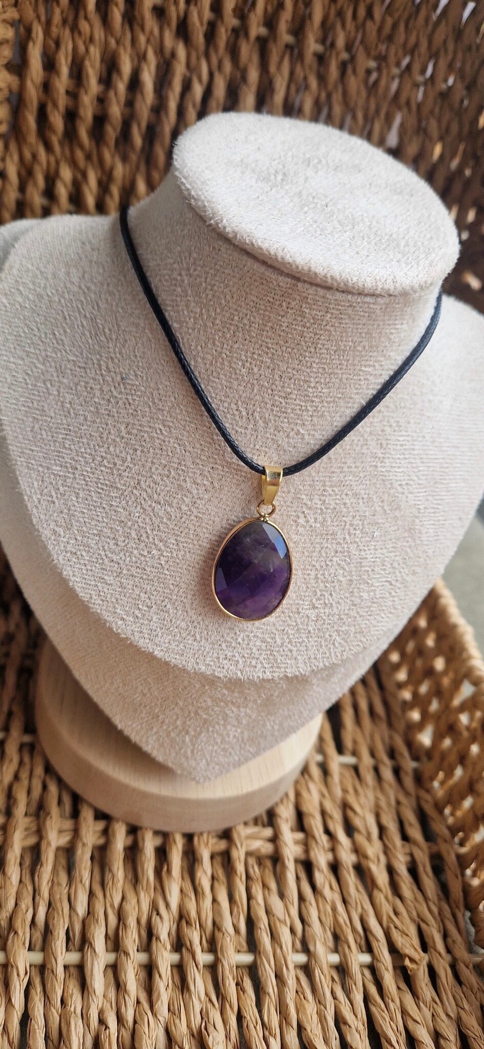 Collier serti oval Améthyste