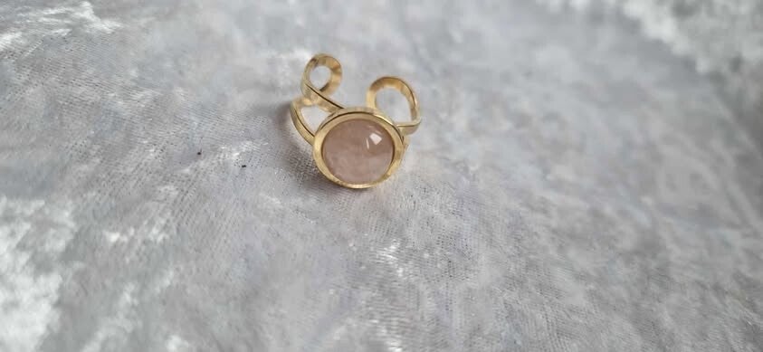 Bague "Aurora " Quartz rose