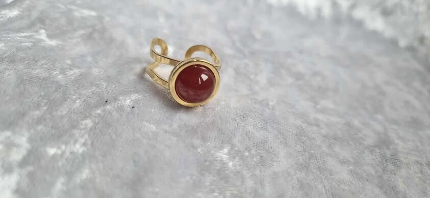 Bague "Aurora" Cornaline rouge