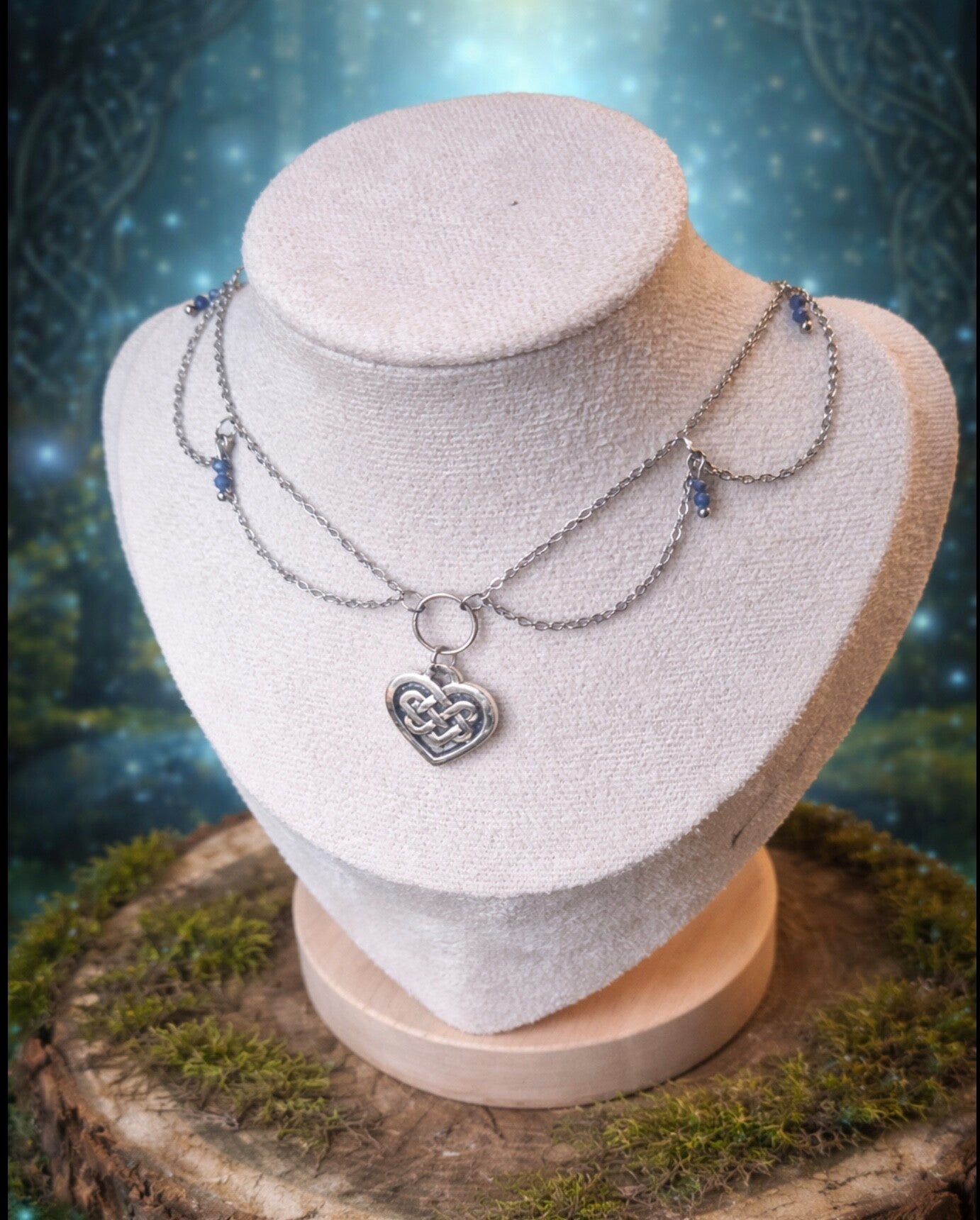 🩵 Collier ras-de-cou Lien de l’éternité en Sodalite bleue 🩵