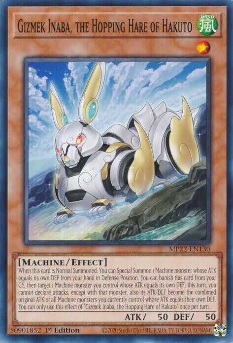 Gizmek Inaba, the Hopping Hare of Hakuto MP22-EN130 YGO