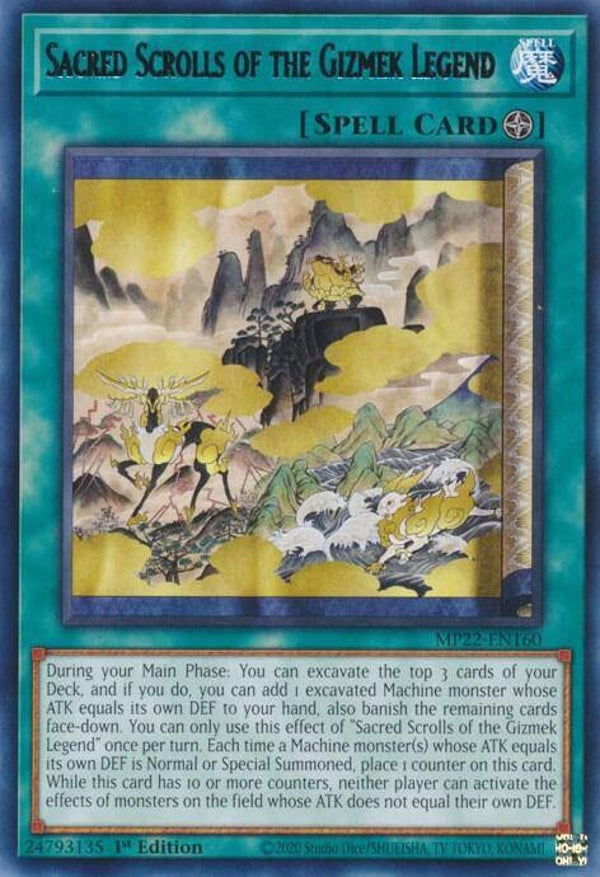 Sacred Scrolls of the Gizmek Legend MP22-EN160 YGO