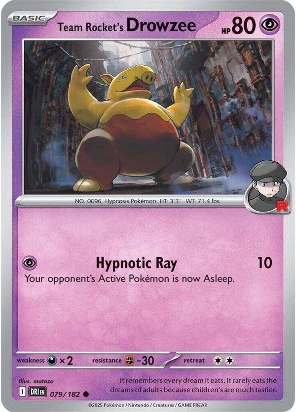 Team Rocket's Drowzee 079/182 PKMN