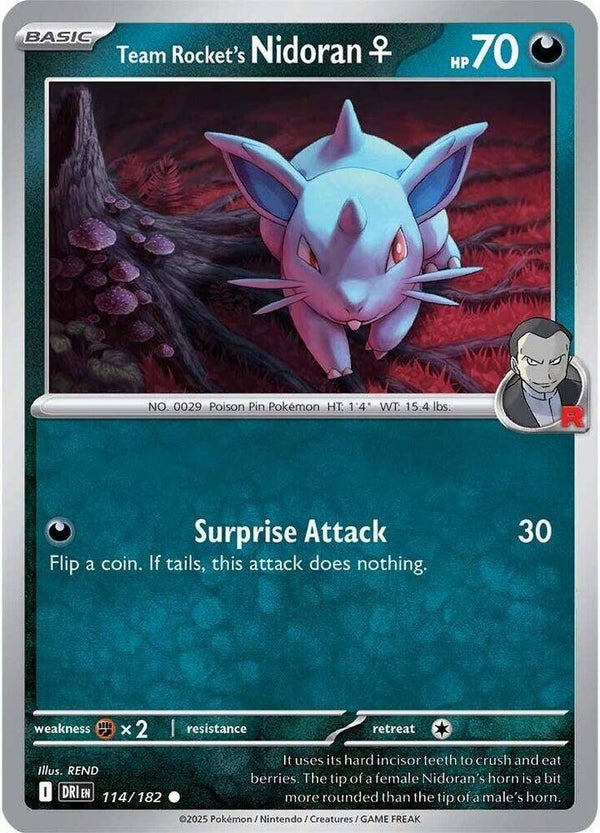 Team Rocket's Nidoran F 114/182 PKMN