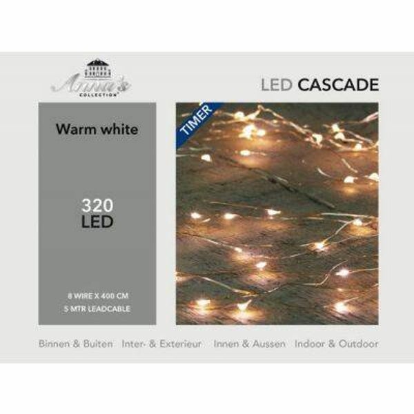 Cascade zilverdraad 160l/8x2m led warmwit ,gratis verzenden