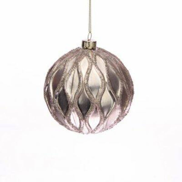 Glasbal champagne d10cm à 2 stuks