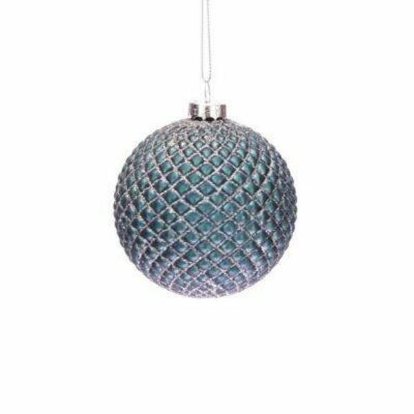 Glasbal mat antiek blauw d8cm à 4 stuks ,gratis verzenden