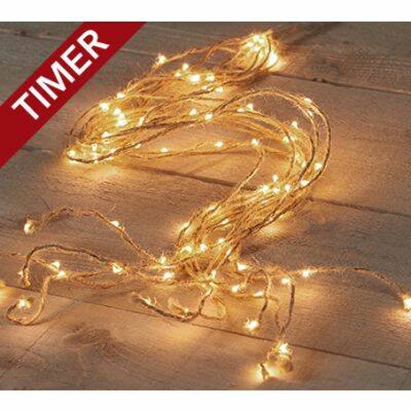 Cascade verlicht jute 160l/8x2m led classic trafo timer 8-16 ,gratis verzenden