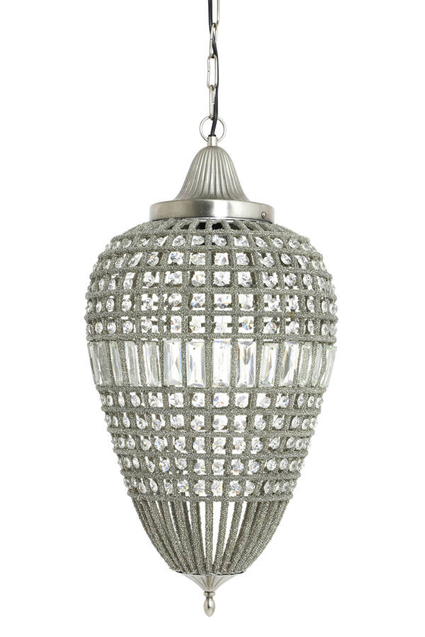 Hanglamp druppel Ø35x66 cm CHARLENE nikkel-kristal