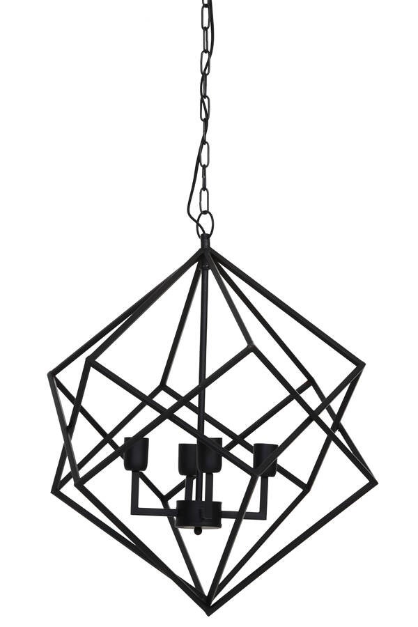 Hanglamp 4L Ø61x68 cm DRIZELLA mat zwart