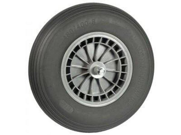 Wiel 400x8 softwiel 13cm as kogellager grijs