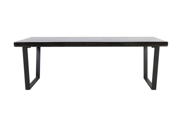 Eettafel 220x100x78 cm MAYEN recycled hout-glanzend zwart