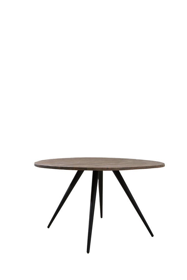 Eettafel Ø120x76 cm TURI acacia hout donker bruin-zwart