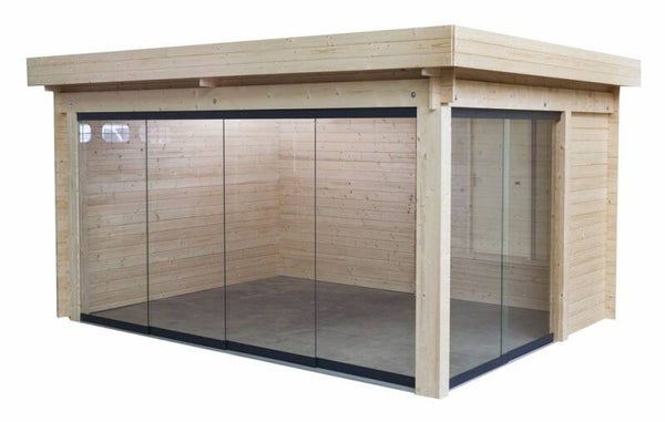 Blokhut floratuin  douglas 448x340cm met schuifwanden