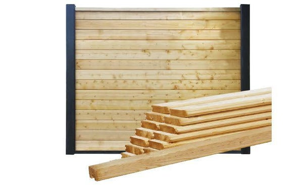 Betowood | Vuren scherm | Geïmpregneerd | Inclusief afdekkap per meter