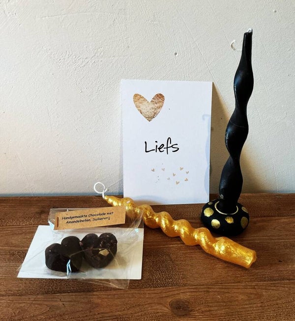 Gouden setje met chocolade (brievenbuskado)