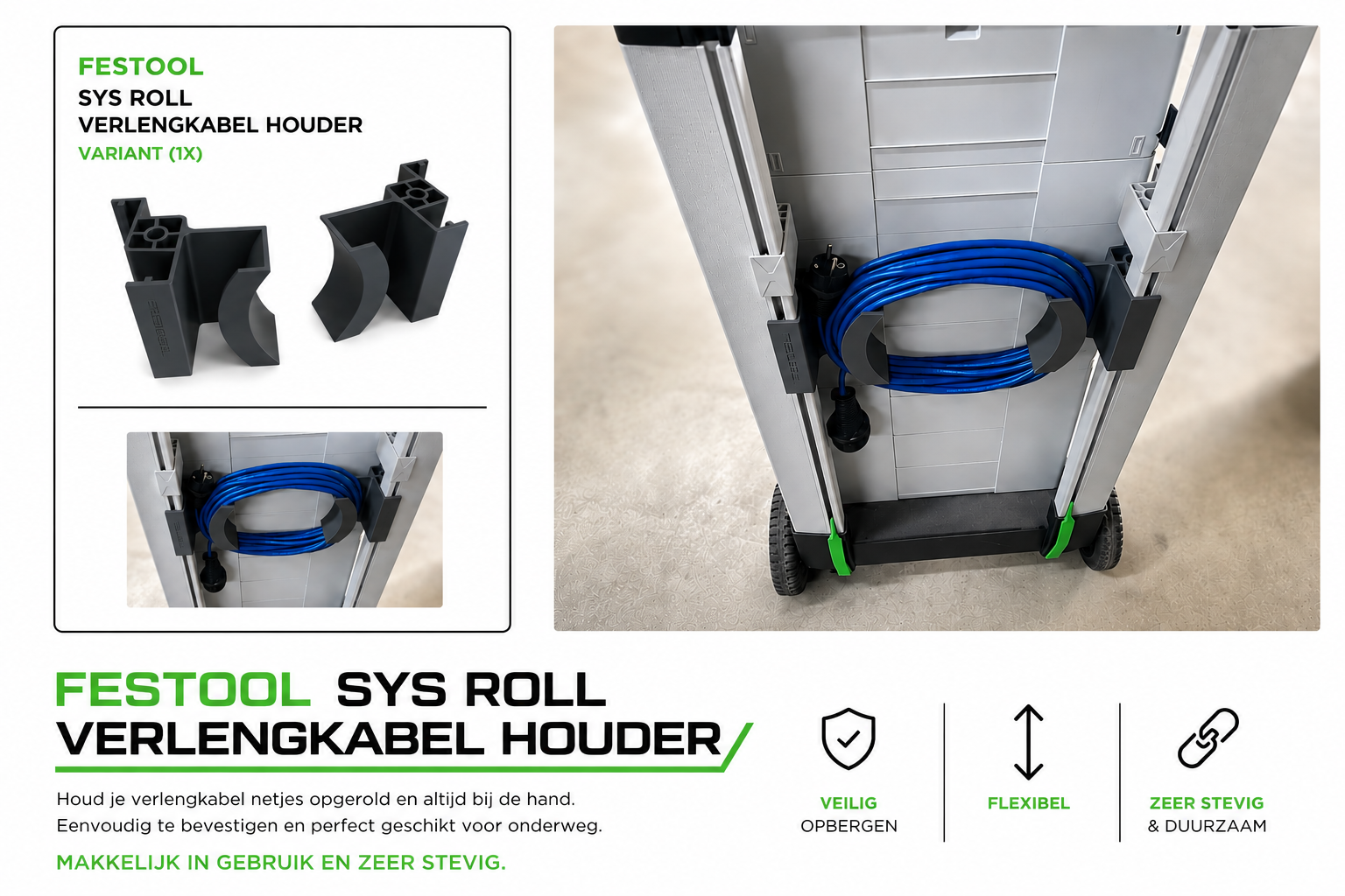 Verlengkabel houder voor Festool SYS roll
