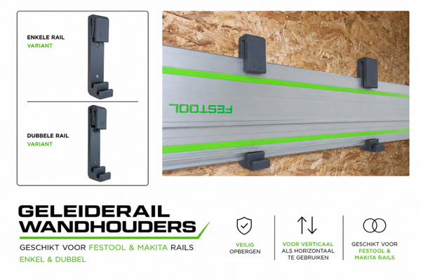 Geleiderail FS wandhouder set voor Festool & Makita