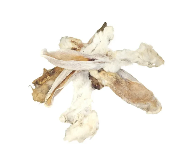 Kaninöron med päls 200g
