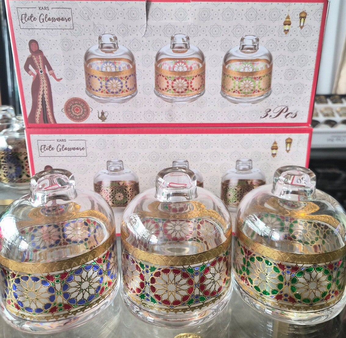 Ensemble de 3 Petits Tajines Marocains Colorés Doree – Décoration et Service Oriental