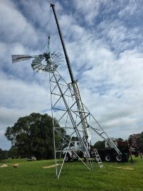 We are standing the new 16' windmill and 50' tower.