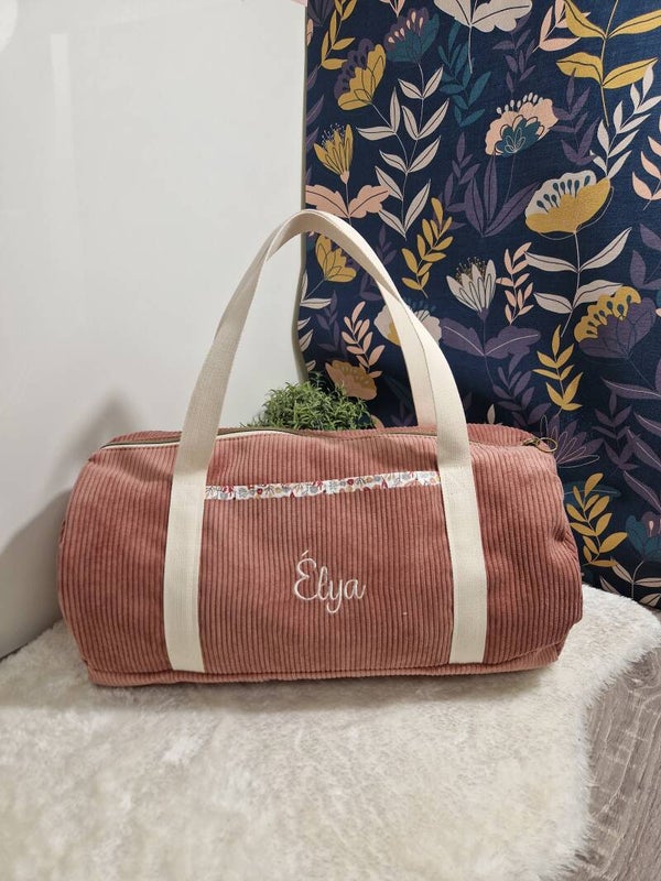 Sac de sport/sac polochon/sac bowling/sac à langer/sac de voyage/sac week-end/sac de danse/sac de piscine/sac enfant velours personnalisé