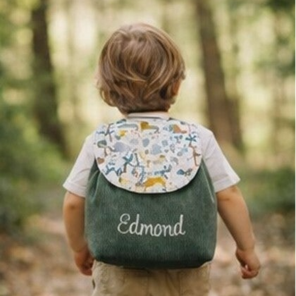 Sac à dos personnalisé enfant – prénom brodé – maternelle, crèche, école