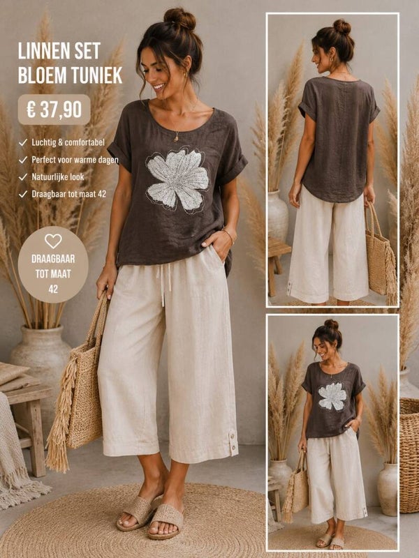 Linnen set Bloem Tuniek