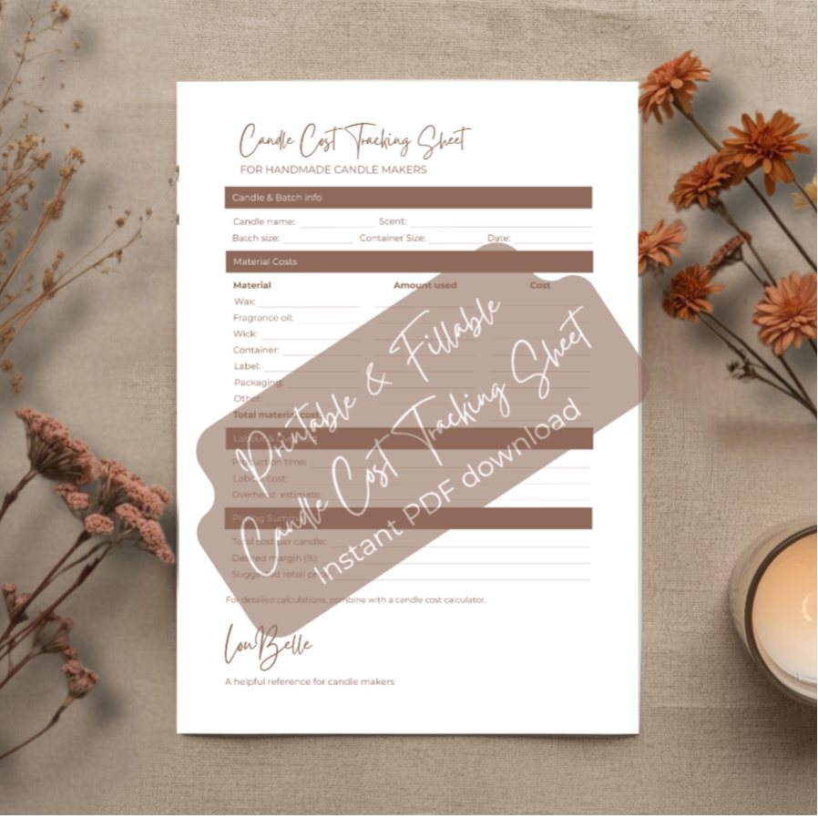 Candle Cost Tracking Sheet