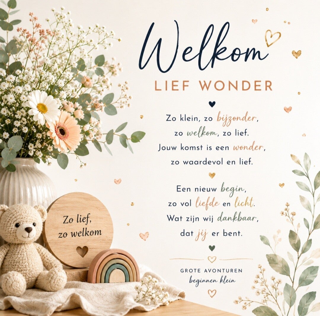 Tegeltje welkom geboorte