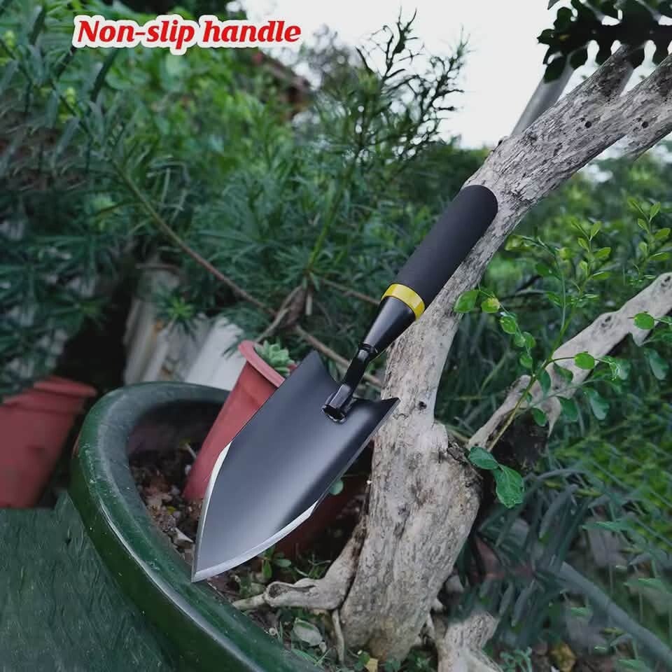 Tuinschep Zware Hand Koolstofstalen Troffel Met Rubberen Handvat