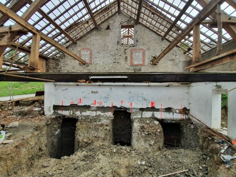 Cave, terrassement, reprise en sous oeuvre, décaissement, vide sanitaire, haute savoie, 74, passes alternées