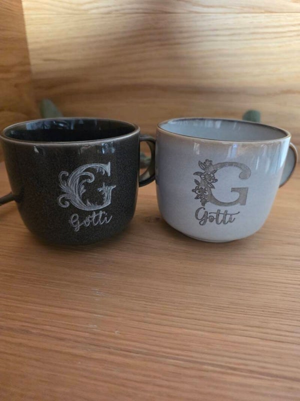 Personalisierte Tasse mit Gravur nach Wunsch – Gotti & Götti, Name, Spruch