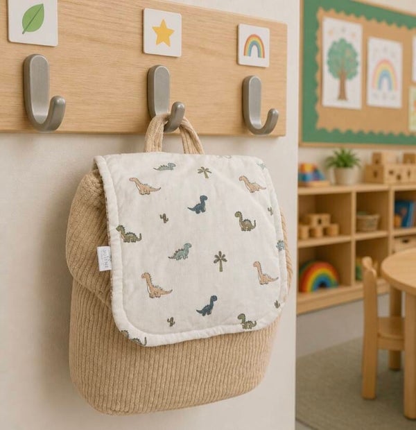 Rugzak dino beige